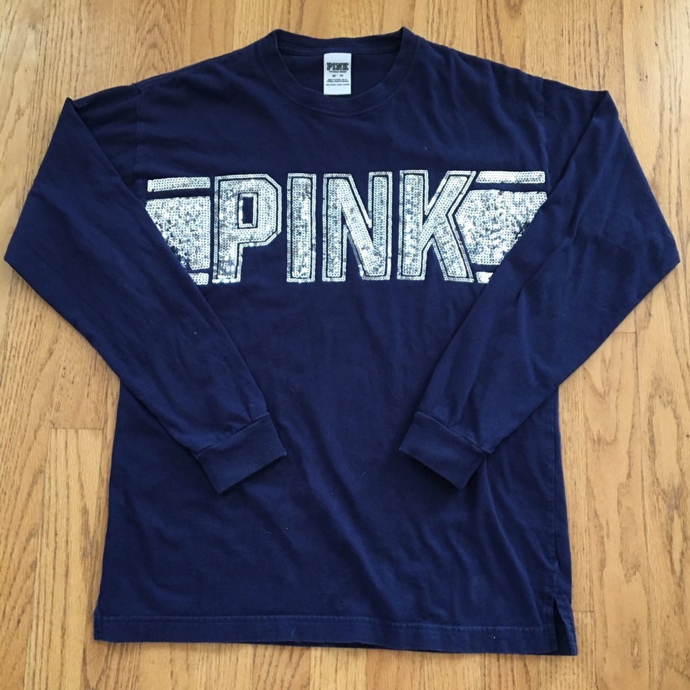 PINK Victoria’s Secret Sequin Long Sleeve Top